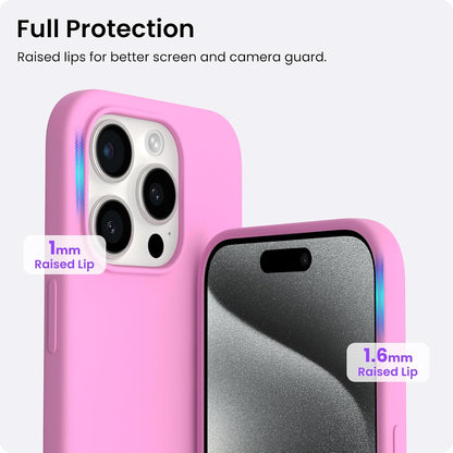 ORNARTO for iPhone 15 Pro Max Case, Liquid Silicone, Cherry Blossom