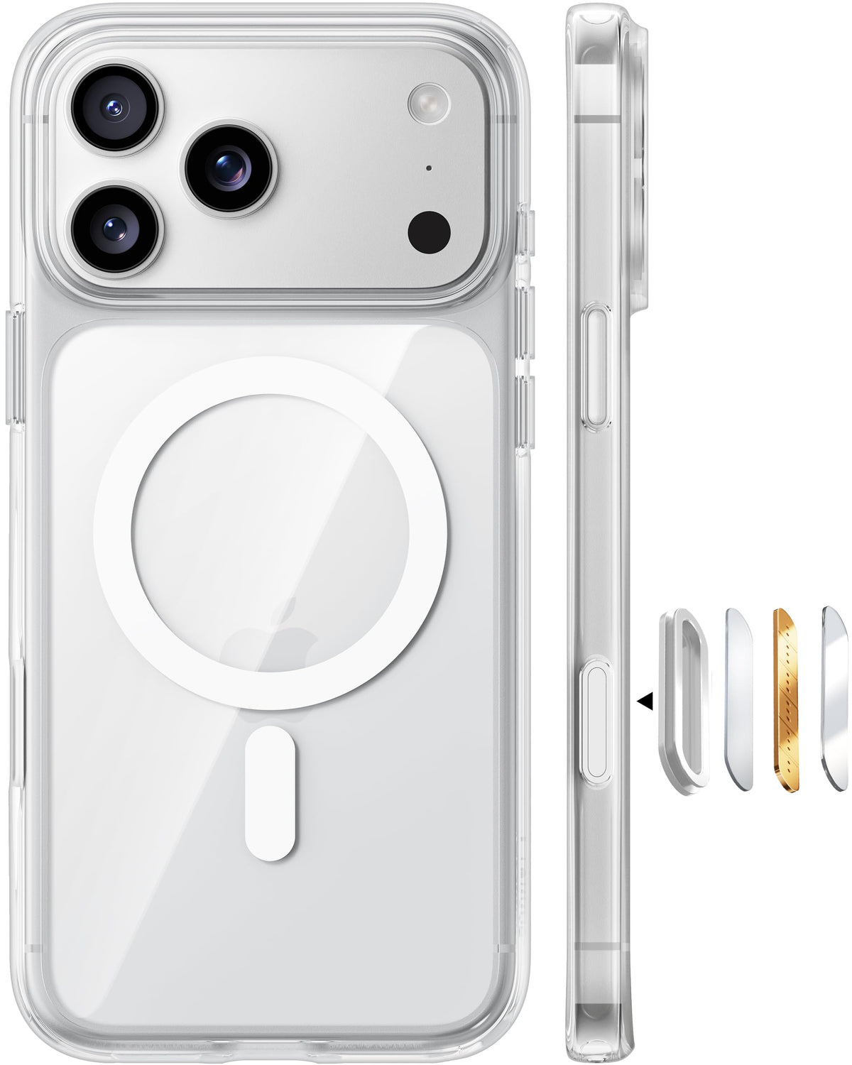TORRAS Magnetic Shockproof for iPhone 17 Pro Case, Camera Control Silver