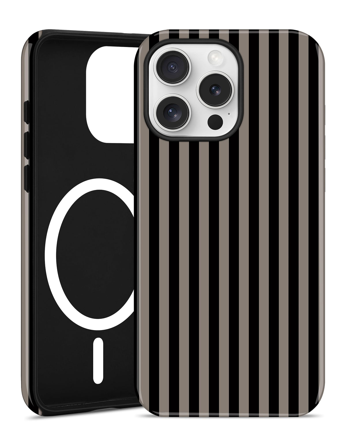 Magnetic Striped Phone Case for iPhone 17, Navy Blue