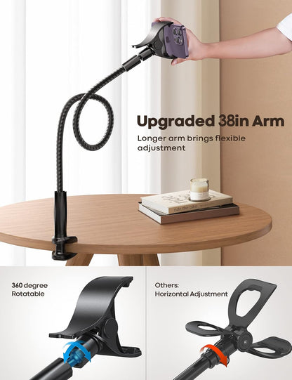 Lamicall Nylon Braided Gooseneck Phone Holder for Bed, 38" Overall Length