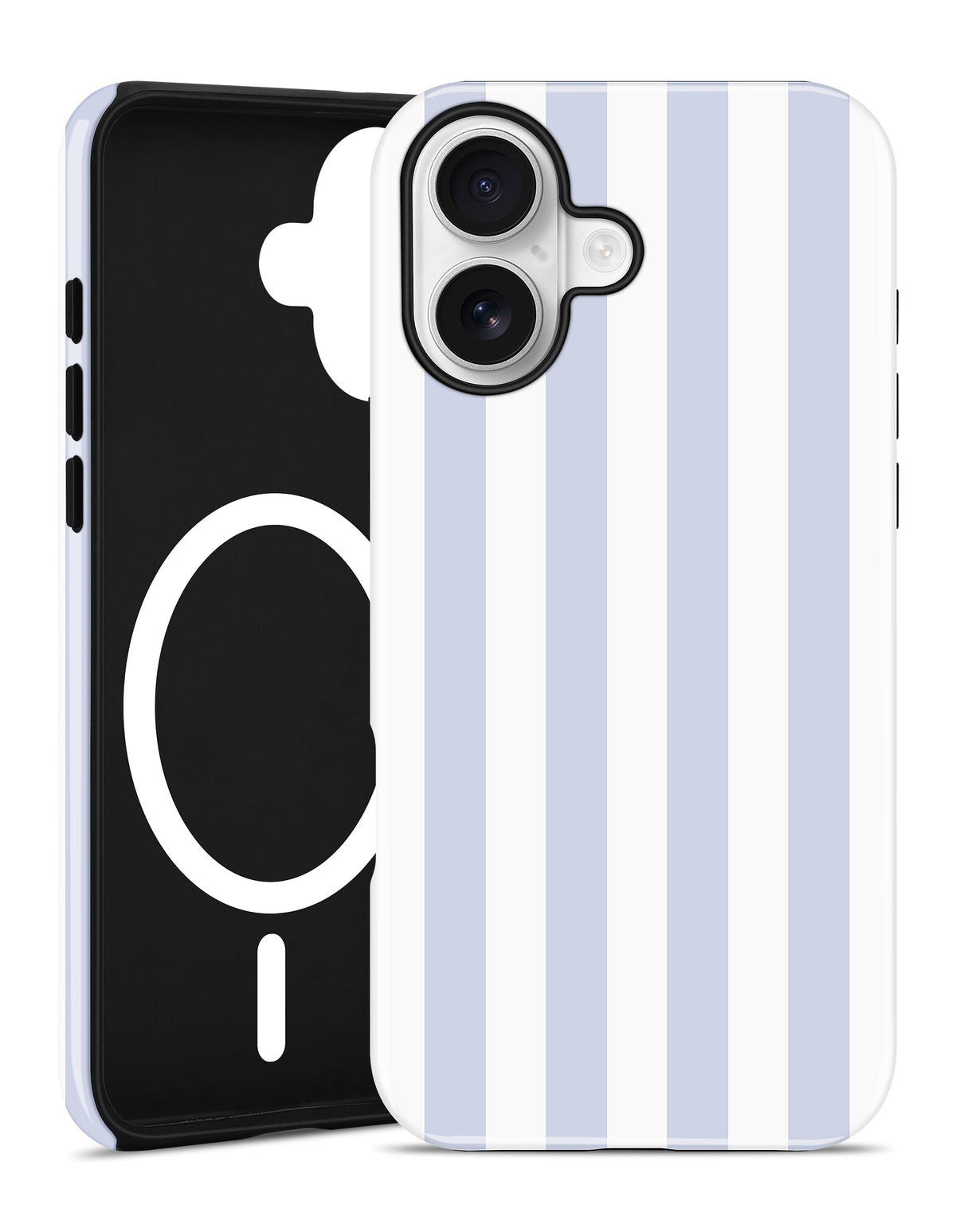 Magnetic Striped Phone Case for iPhone 17, Navy Blue