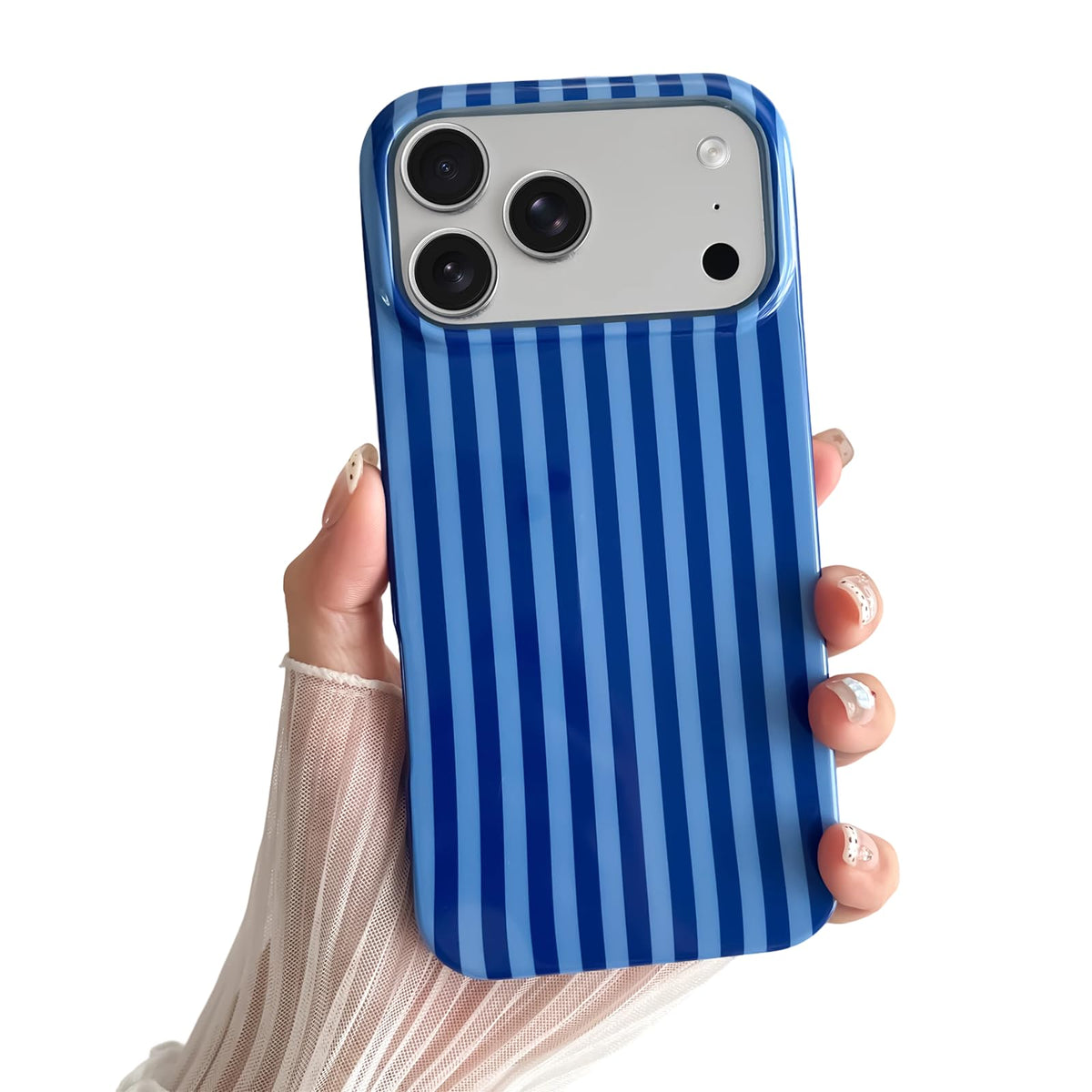 Yeddabox for iPhone 16 Pro Case Cute Striped Phone Case Soft TPU Slim Shockproof Phone Cover for Women Girls, Pink and Yellow