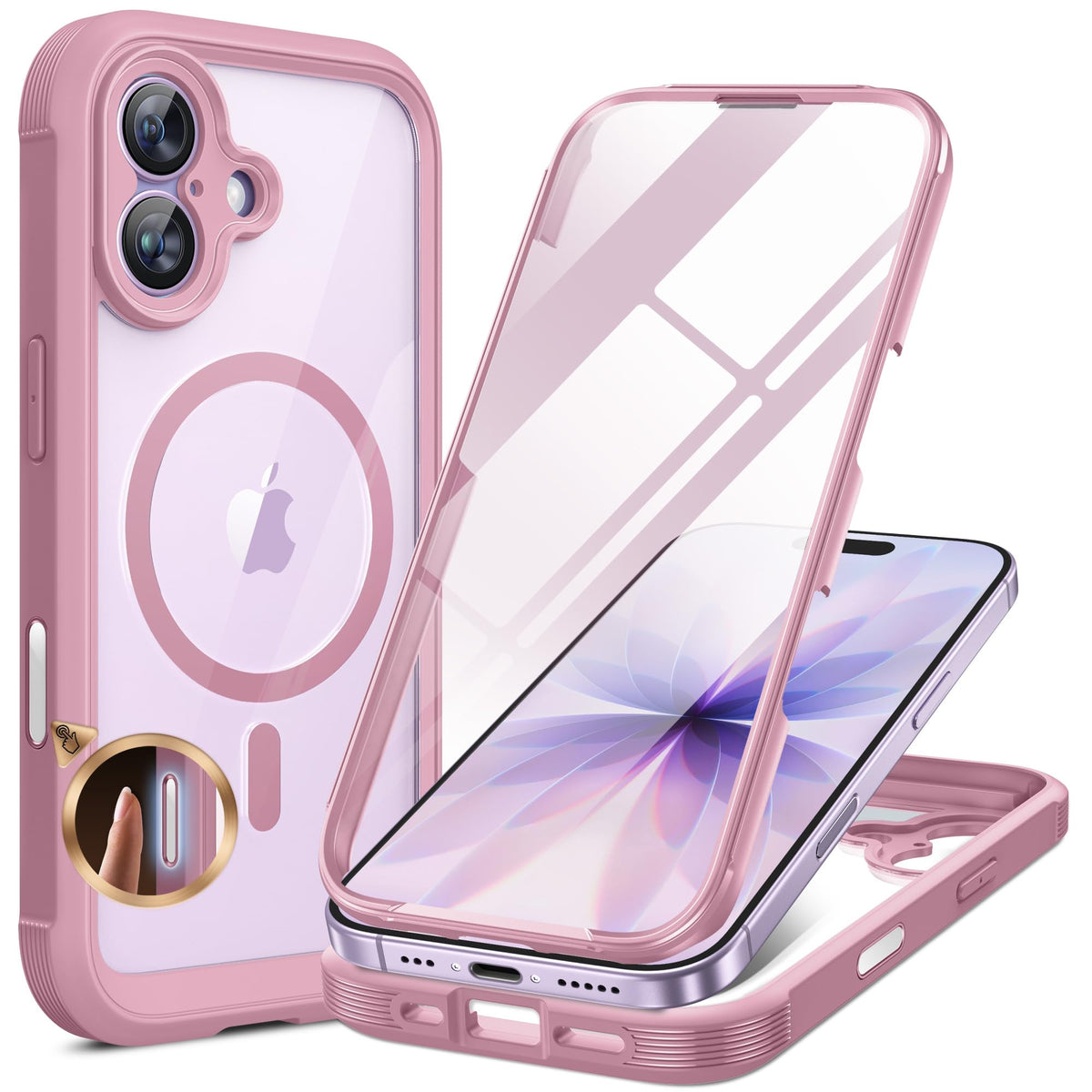 Miracase Magnetic for iPhone 15 Pro Max Case 6.7'' [Compatible with Magsafe] Full-Body Drop Proof Bumper Phone Case for iPhone 15 Pro Max with Built-in 9H Tempered Glass Screen Protector,Black