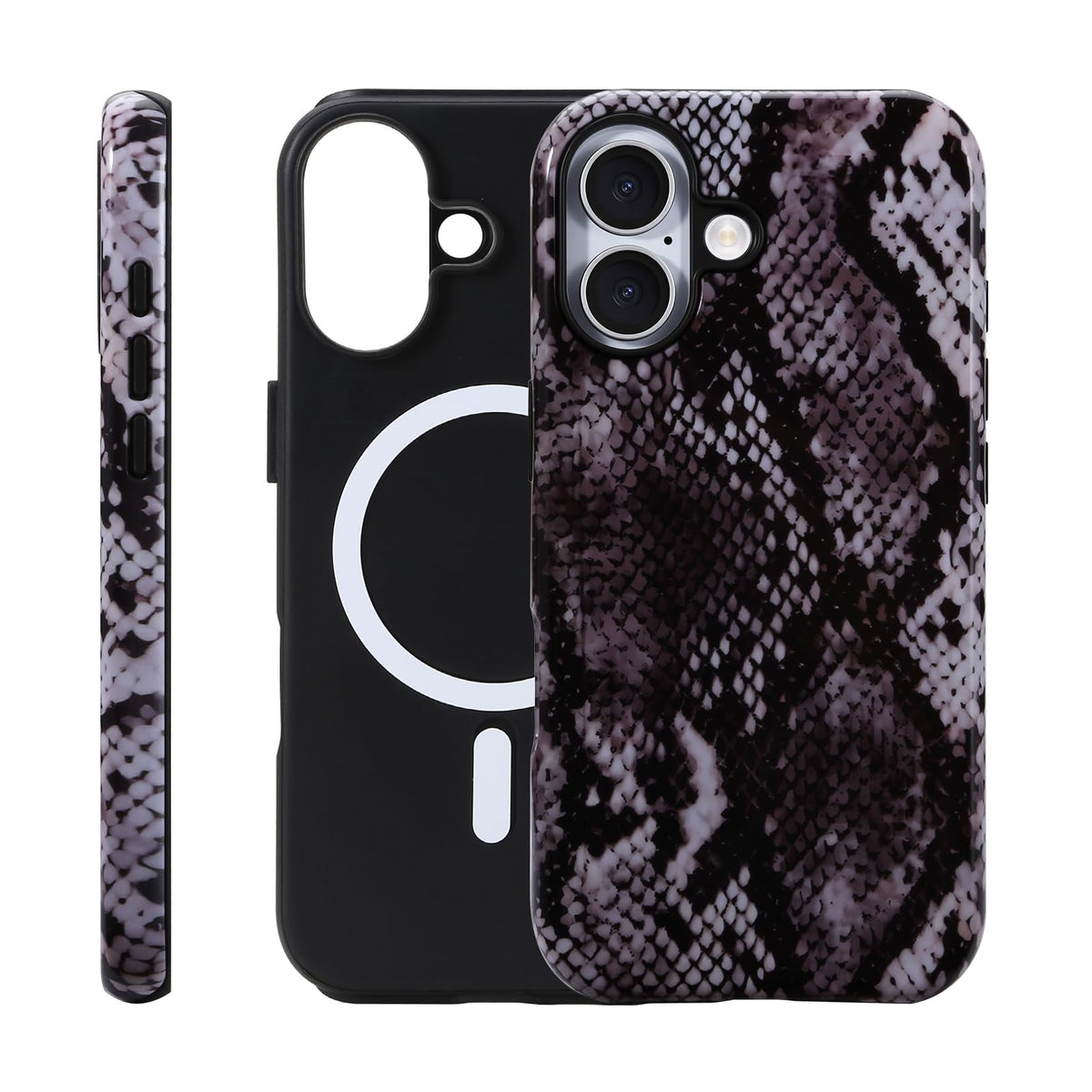 for iPhone 17 ProMax/18 ProMax Case - Wireless Charging for MagSafe, Dual-Layer Design (Outer Hard PC Shell + Inner Soft TPU Shell), Unisex Shockproof Protective Case - Tiger Stripe Pattern.