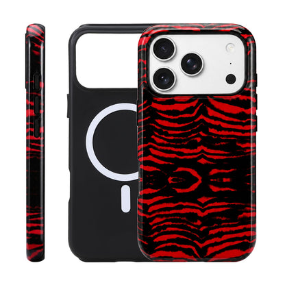 for iPhone 17 ProMax/18 ProMax Case - Wireless Charging for MagSafe, Dual-Layer Design (Outer Hard PC Shell + Inner Soft TPU Shell), Unisex Shockproof Protective Case - Tiger Stripe Pattern.