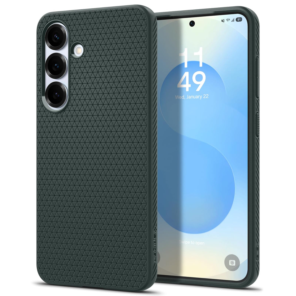 Spigen for Galaxy S22 Plus Case, Liquid Air [No Magnet Ring] [Military-Grade Protection] - Matte Black