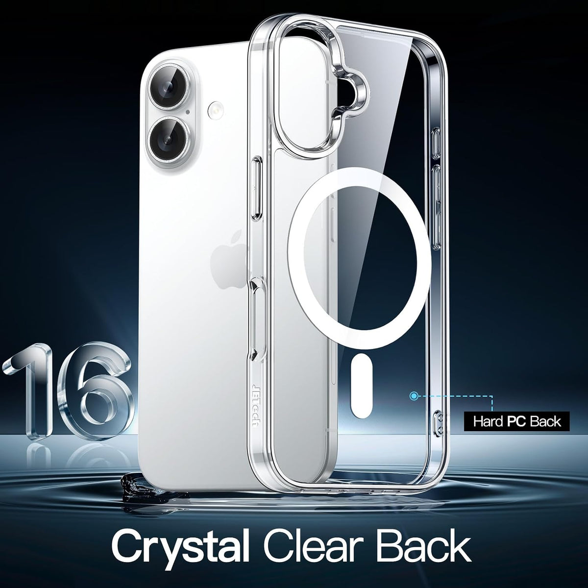 JETech Magnetic Case for iPhone 16, Clear
