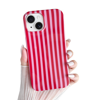 Yeddabox for iPhone 16 Pro Case Cute Striped Phone Case Soft TPU Slim Shockproof Phone Cover for Women Girls, Pink and Yellow