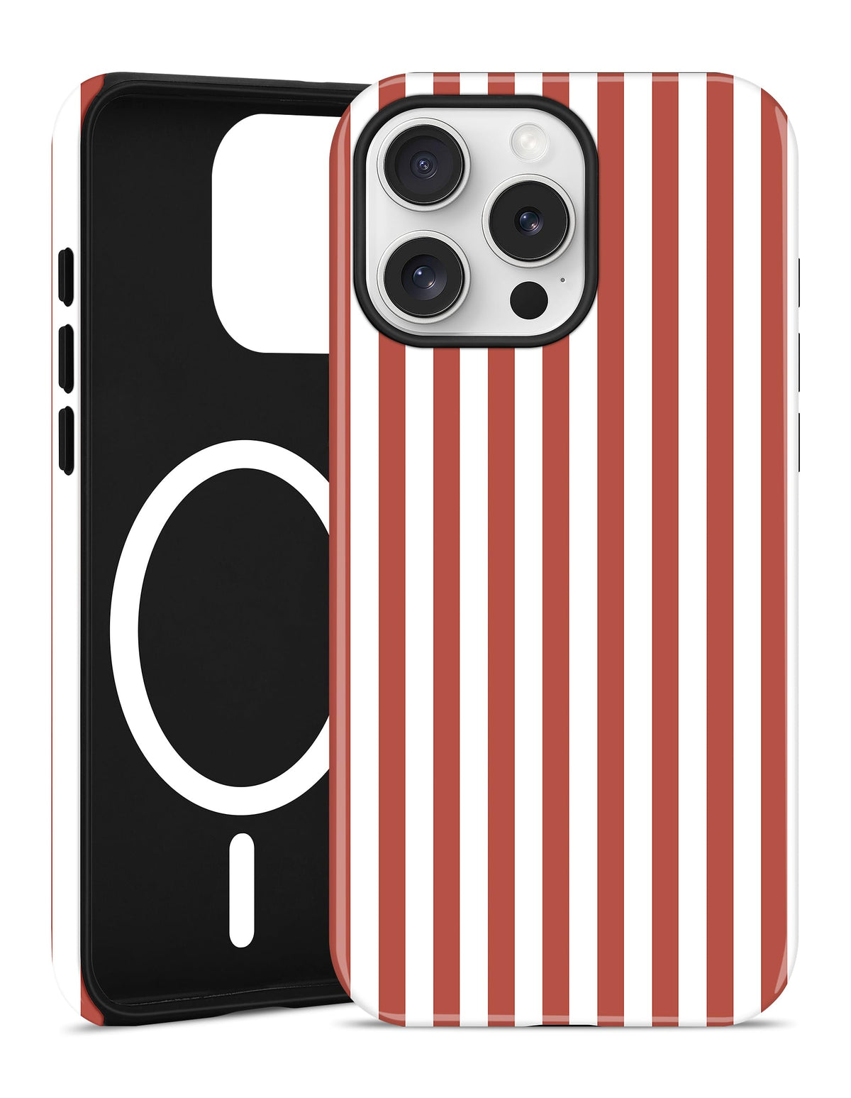 Magnetic Striped Phone Case for iPhone 17, Navy Blue