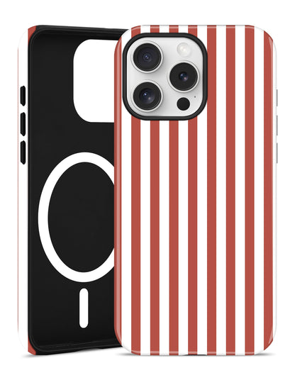 Magnetic Striped Phone Case for iPhone 17, Navy Blue