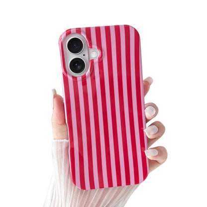 Yeddabox for iPhone 16 Pro Case Cute Striped Phone Case Soft TPU Slim Shockproof Phone Cover for Women Girls, Pink and Yellow