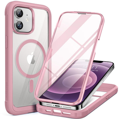 Miracase Magnetic for iPhone 15 Pro Max Case 6.7'' [Compatible with Magsafe] Full-Body Drop Proof Bumper Phone Case for iPhone 15 Pro Max with Built-in 9H Tempered Glass Screen Protector,Black