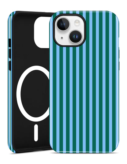 Magnetic Striped Phone Case for iPhone 17, Navy Blue
