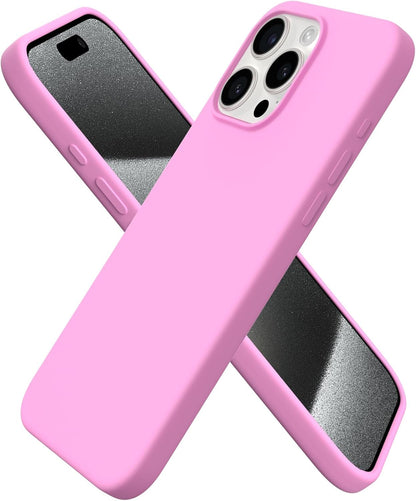 ORNARTO for iPhone 15 Pro Max Case, Liquid Silicone, Cherry Blossom