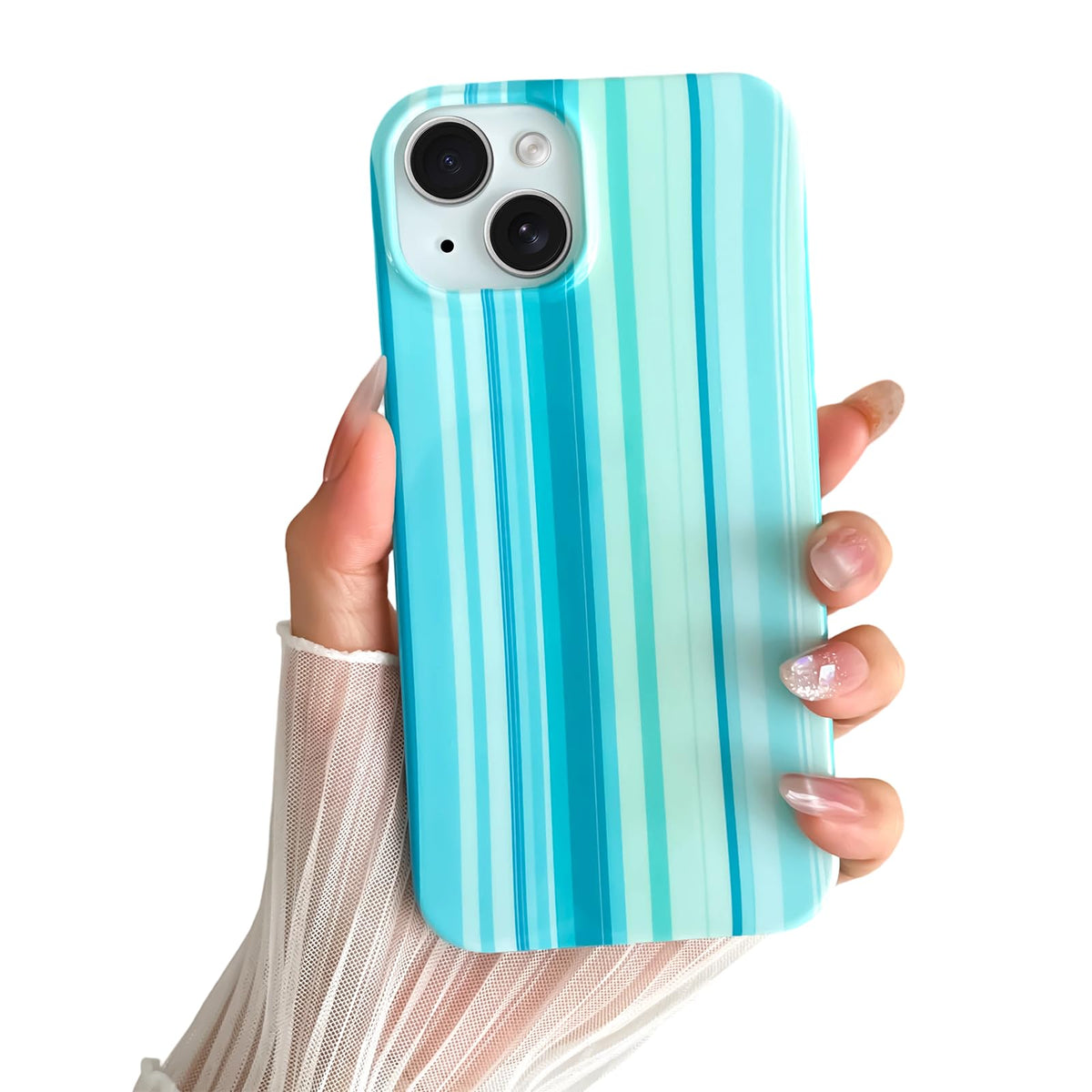 Yeddabox for iPhone 16 Pro Case Cute Striped Phone Case Soft TPU Slim Shockproof Phone Cover for Women Girls, Pink and Yellow