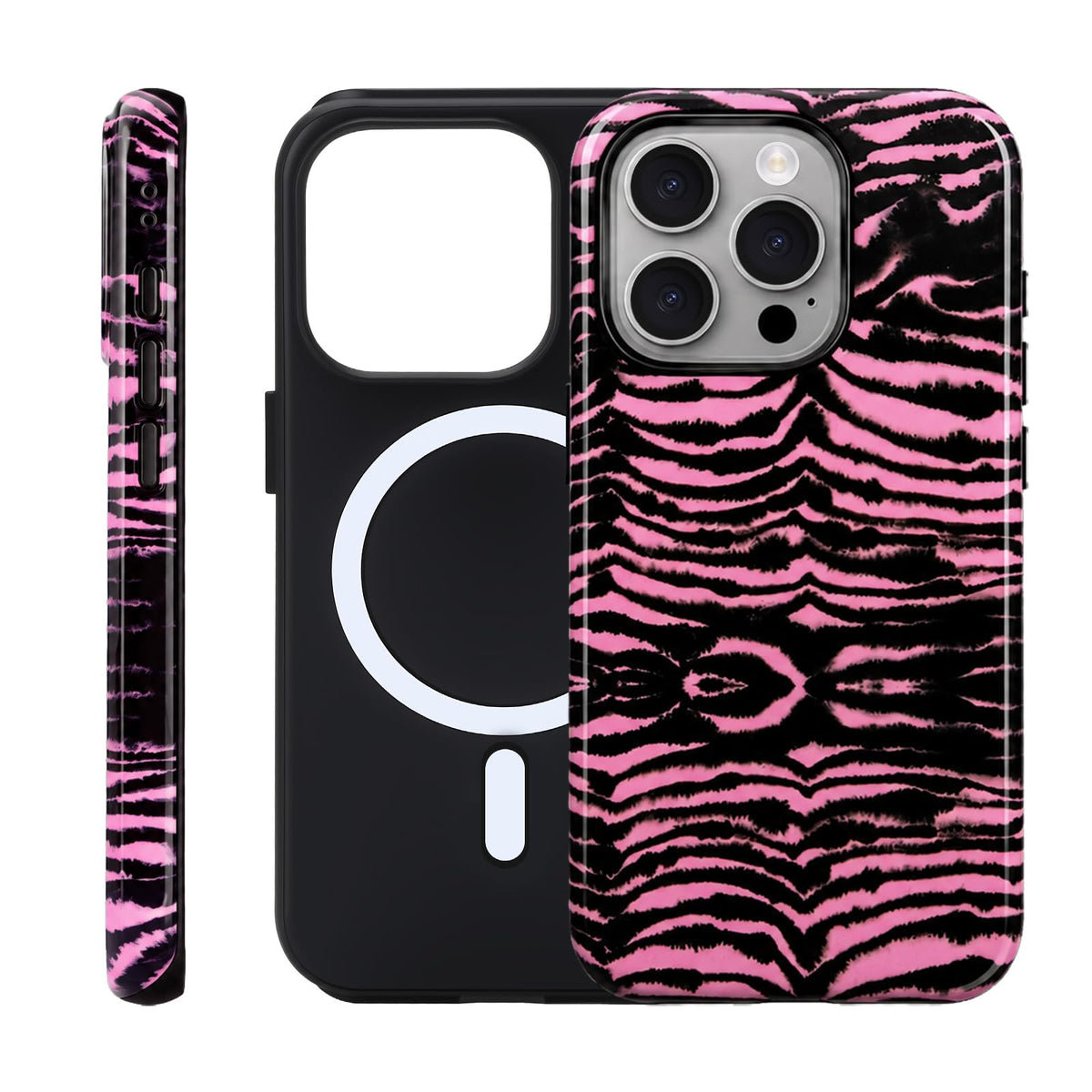 for iPhone 17 ProMax/18 ProMax Case - Wireless Charging for MagSafe, Dual-Layer Design (Outer Hard PC Shell + Inner Soft TPU Shell), Unisex Shockproof Protective Case - Tiger Stripe Pattern.