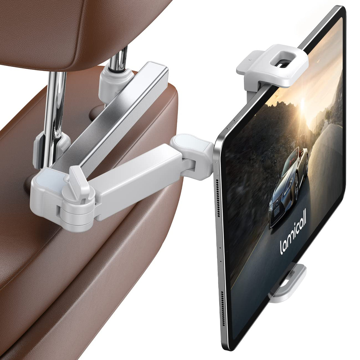 Lamicall Car Headrest Tablet Holder, 3 in 1 Extension Adjustable Arm