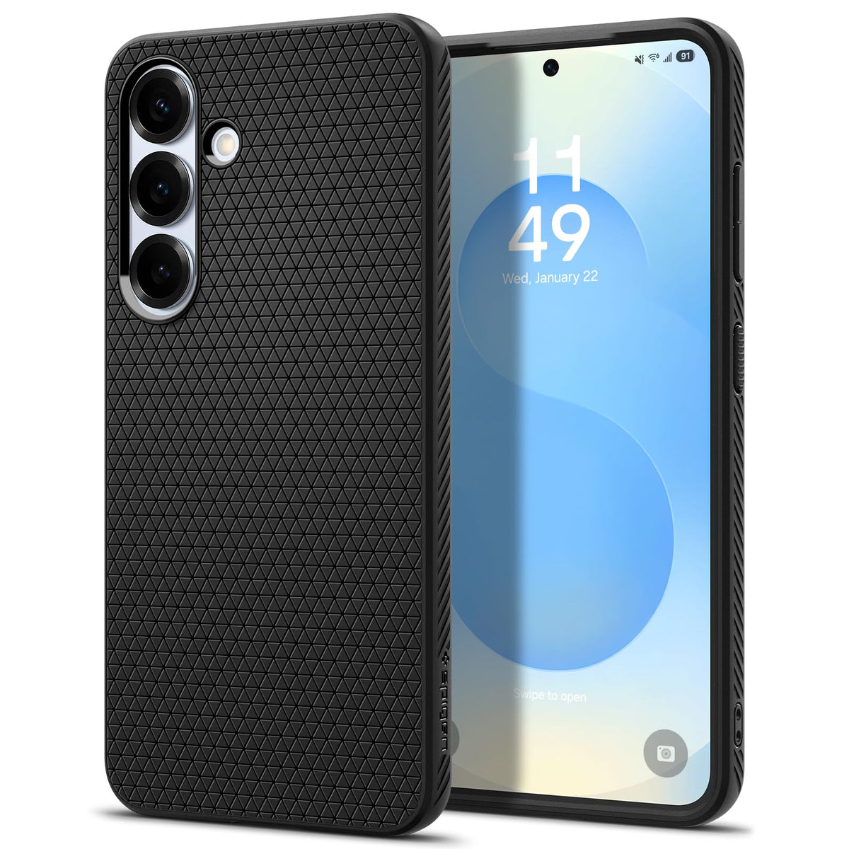 Spigen for Galaxy S22 Plus Case, Liquid Air [No Magnet Ring] [Military-Grade Protection] - Matte Black