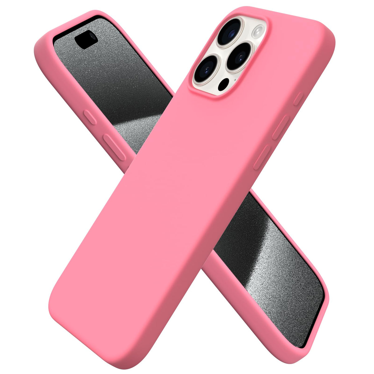 ORNARTO for iPhone 15 Pro Max Case, Liquid Silicone, Cherry Blossom
