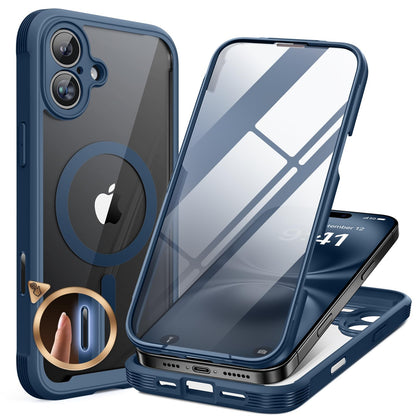 Miracase Magnetic for iPhone 15 Pro Max Case 6.7'' [Compatible with Magsafe] Full-Body Drop Proof Bumper Phone Case for iPhone 15 Pro Max with Built-in 9H Tempered Glass Screen Protector,Black