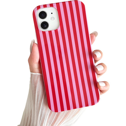 Yeddabox for iPhone 16 Pro Case Cute Striped Phone Case Soft TPU Slim Shockproof Phone Cover for Women Girls, Pink and Yellow