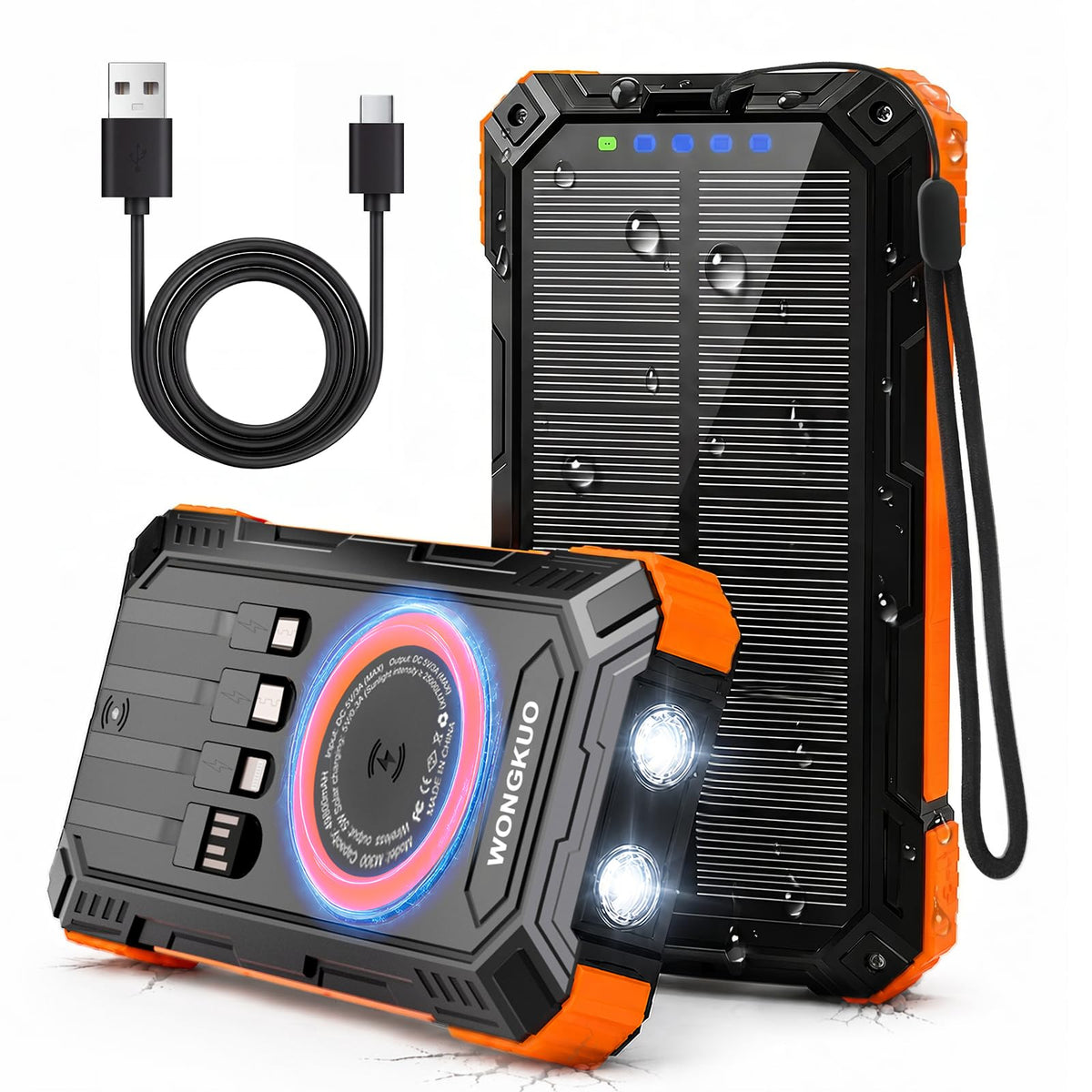 Solar Charger Power Bank - 49800mAh QC3.0 Fast Charging Portable Charger