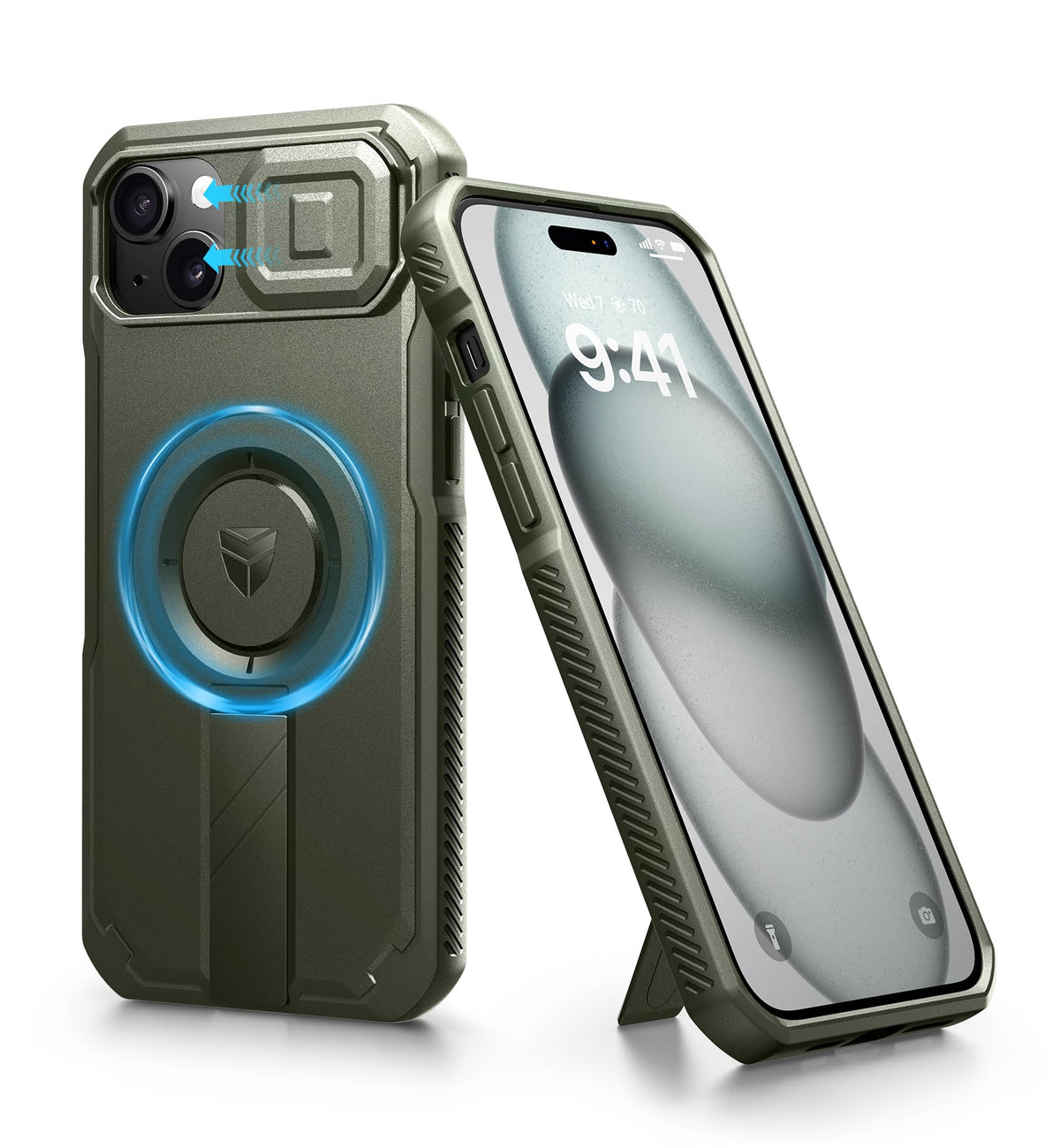 Dexnor for iPhone 17e/16e Case with Slide Camera Cover, 6.1 inch Navy Blue