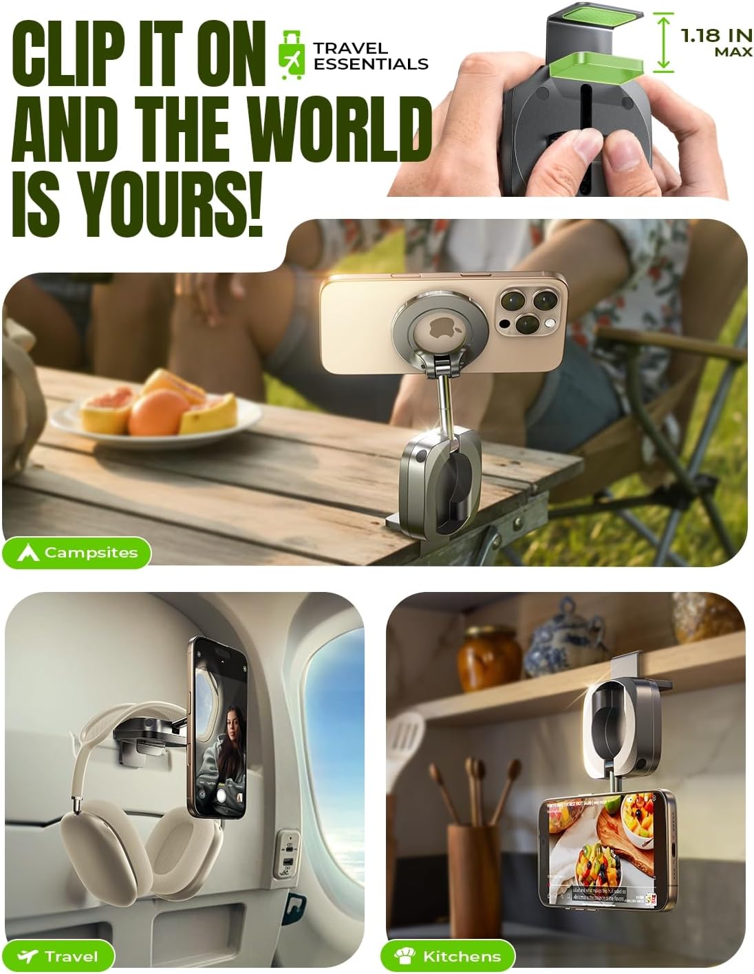 LISEN Airplane Travel Essentials for Flying Airplane Phone Holder for Desk