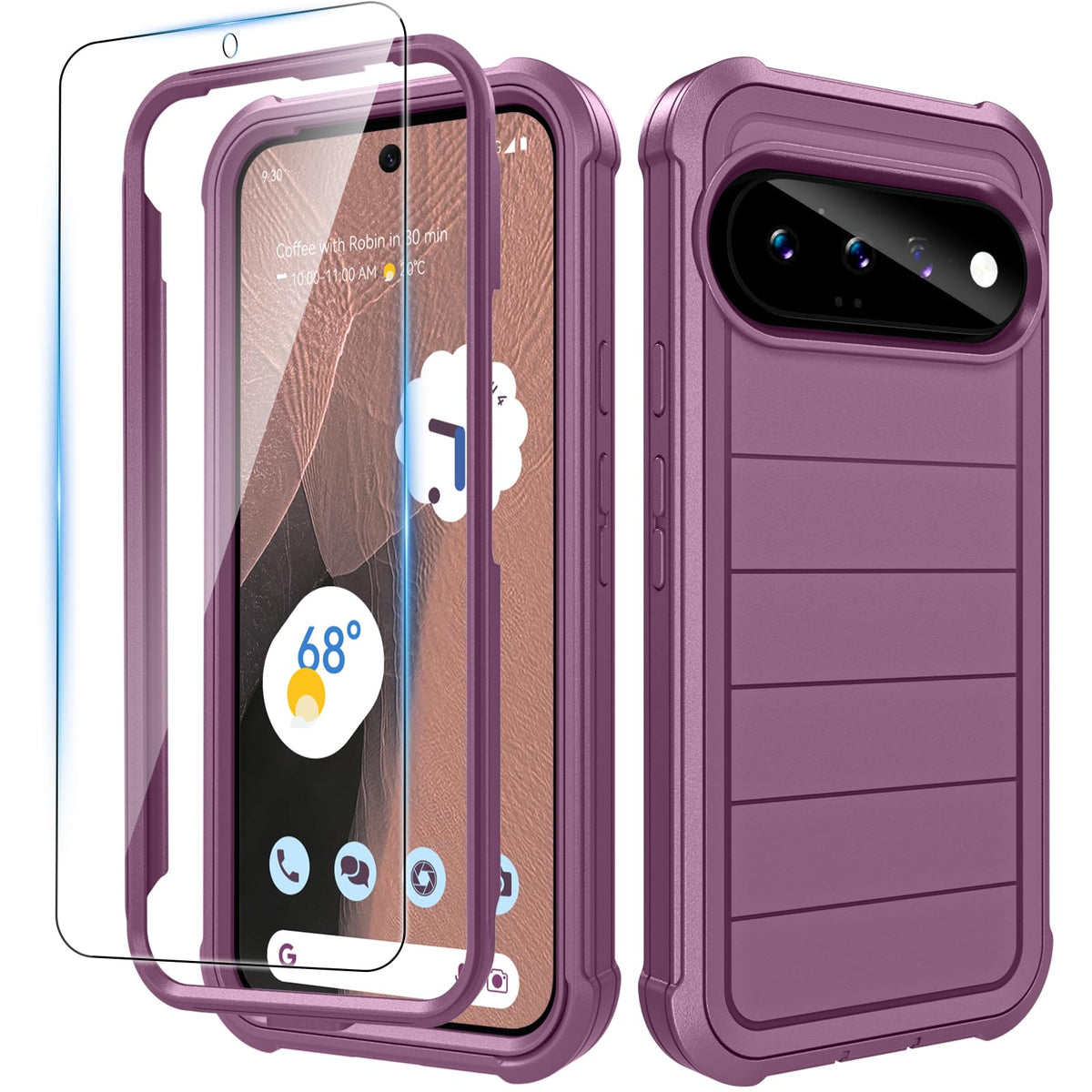 Hensinple for Samsung Galaxy A37 5G Phone Case with Screen Protector, Heavy Duty Military Shockproof Full Body Durable TPU Protective Cover Case for Samsung A37 5G (Black)