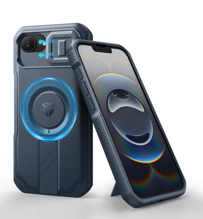 Dexnor for iPhone 17e/16e Case with Slide Camera Cover, 6.1 inch Navy Blue