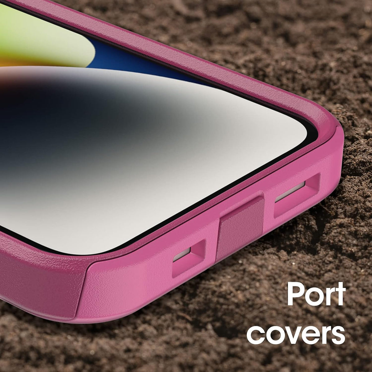OtterBox iPhone 14 & iPhone 13 Commuter Series Case - INTO THE FUCSHIA (Pink), slim & tough, pocket-friendly, with port protection