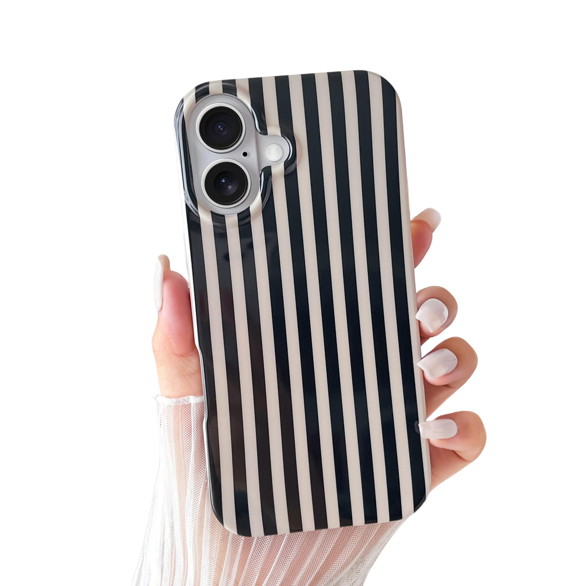 Yeddabox for iPhone 16 Pro Case Cute Striped Phone Case Soft TPU Slim Shockproof Phone Cover for Women Girls, Pink and Yellow