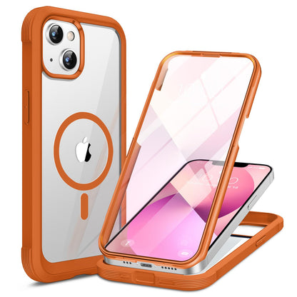 Miracase Magnetic for iPhone 15 Pro Max Case 6.7'' [Compatible with Magsafe] Full-Body Drop Proof Bumper Phone Case for iPhone 15 Pro Max with Built-in 9H Tempered Glass Screen Protector,Black