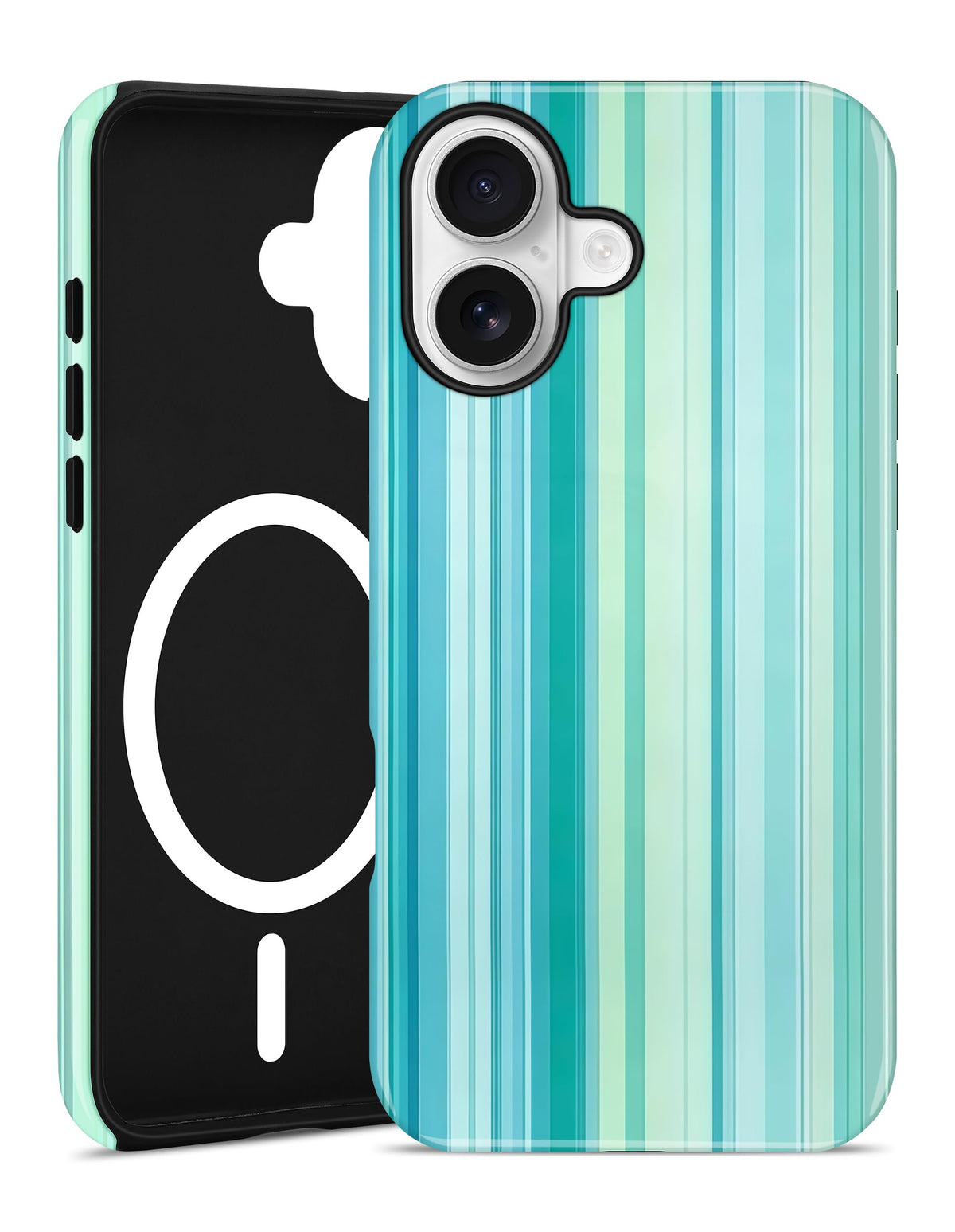 Magnetic Striped Phone Case for iPhone 17, Navy Blue