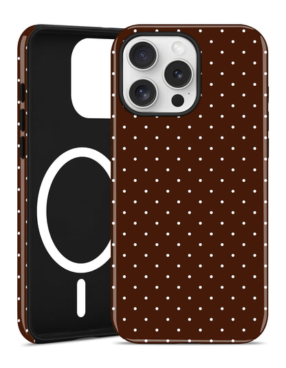 Jusy Magnetic Polka Dot Case for iPhone 16,White