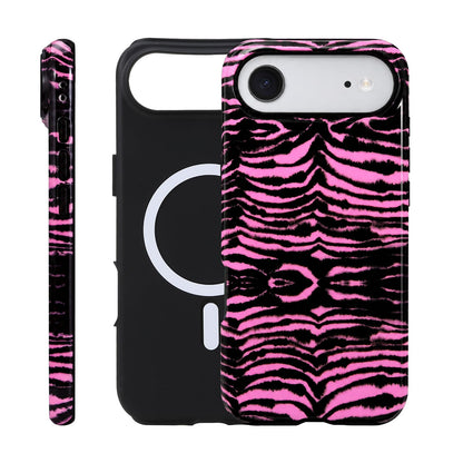 for iPhone 17 ProMax/18 ProMax Case - Wireless Charging for MagSafe, Dual-Layer Design (Outer Hard PC Shell + Inner Soft TPU Shell), Unisex Shockproof Protective Case - Tiger Stripe Pattern.