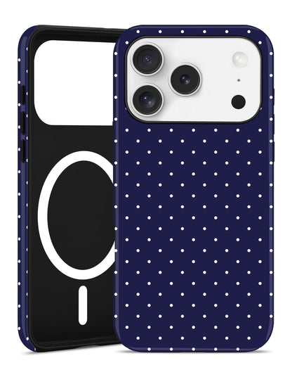 Jusy Magnetic Polka Dot Case for iPhone 16,White