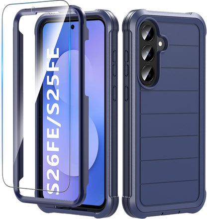 Hensinple for Samsung Galaxy A37 5G Phone Case with Screen Protector, Heavy Duty Military Shockproof Full Body Durable TPU Protective Cover Case for Samsung A37 5G (Black)