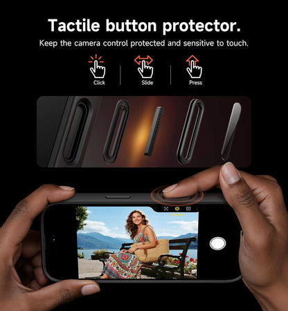 SURITCH for iPhone 17 Pro Max Case with Camera Control Cover, Camera Cover and Adjustable Kickstand, Compatible with MagSafe, Shockproof Bumper Protective Cases 6.9 Inch, Black