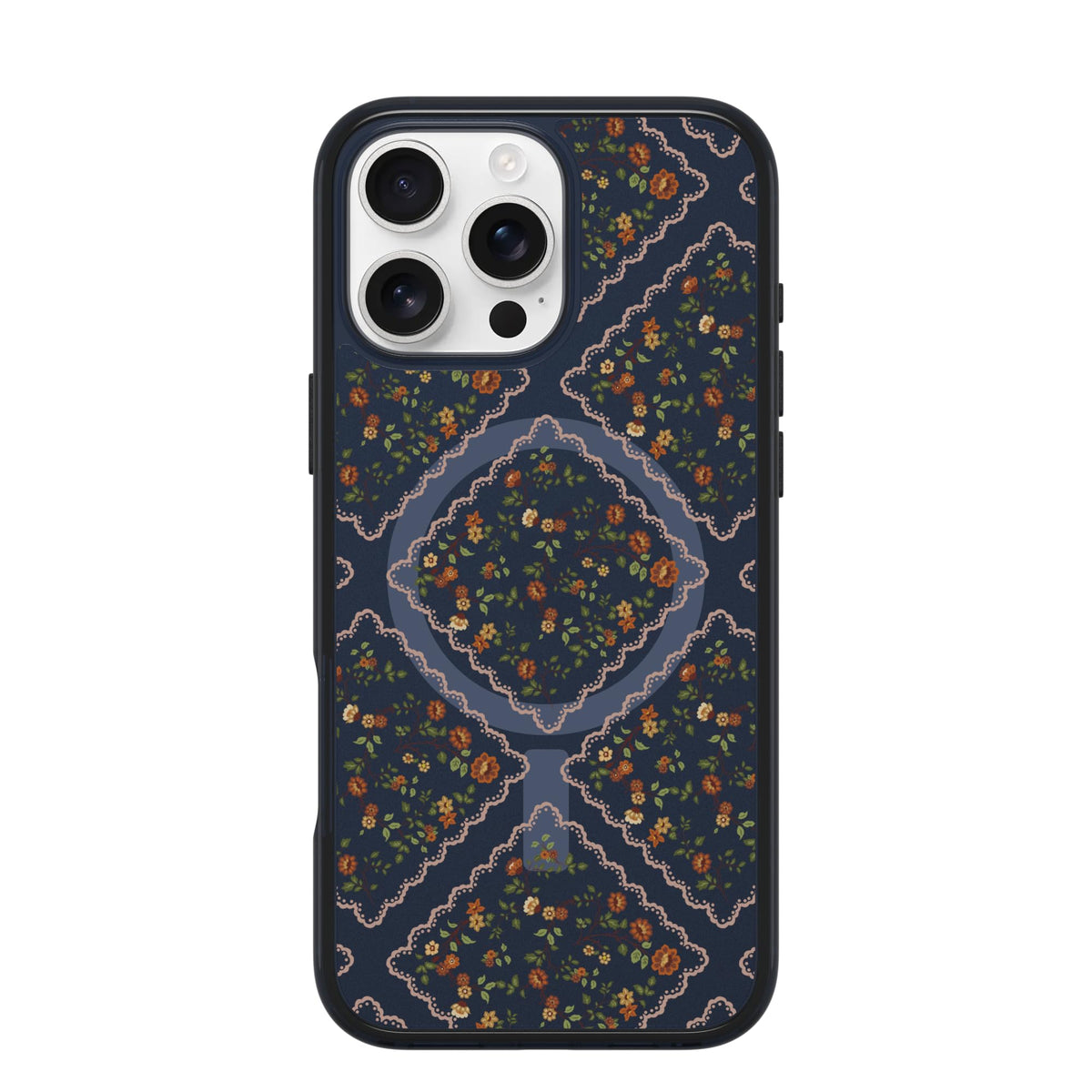 OtterBox iPhone 16 Pro Symmetry Series Clear Case - Floral Romance Blue