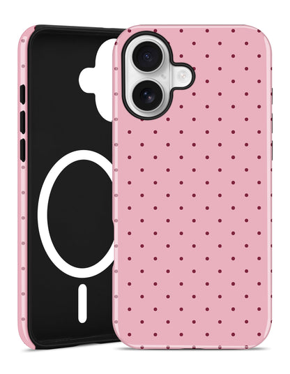 Jusy Magnetic Polka Dot Case for iPhone 16,White