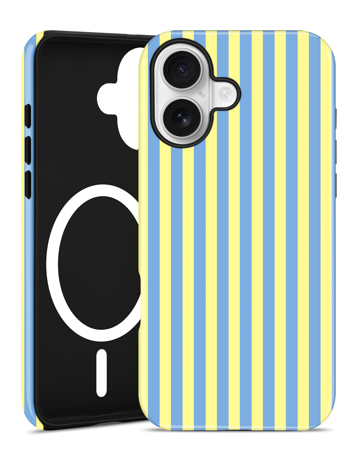 Magnetic Striped Phone Case for iPhone 17, Navy Blue