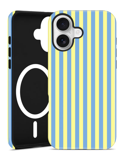 Magnetic Striped Phone Case for iPhone 17, Navy Blue