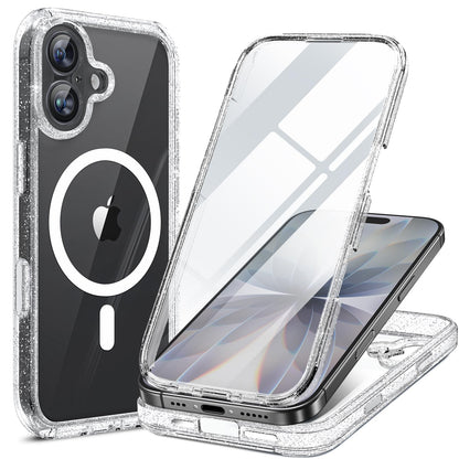 Miracase Magnetic for iPhone 15 Pro Max Case 6.7'' [Compatible with Magsafe] Full-Body Drop Proof Bumper Phone Case for iPhone 15 Pro Max with Built-in 9H Tempered Glass Screen Protector,Black