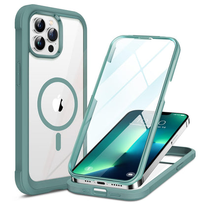 Miracase Magnetic for iPhone 15 Pro Max Case 6.7'' [Compatible with Magsafe] Full-Body Drop Proof Bumper Phone Case for iPhone 15 Pro Max with Built-in 9H Tempered Glass Screen Protector,Black