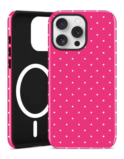 Jusy Magnetic Polka Dot Case for iPhone 16,White