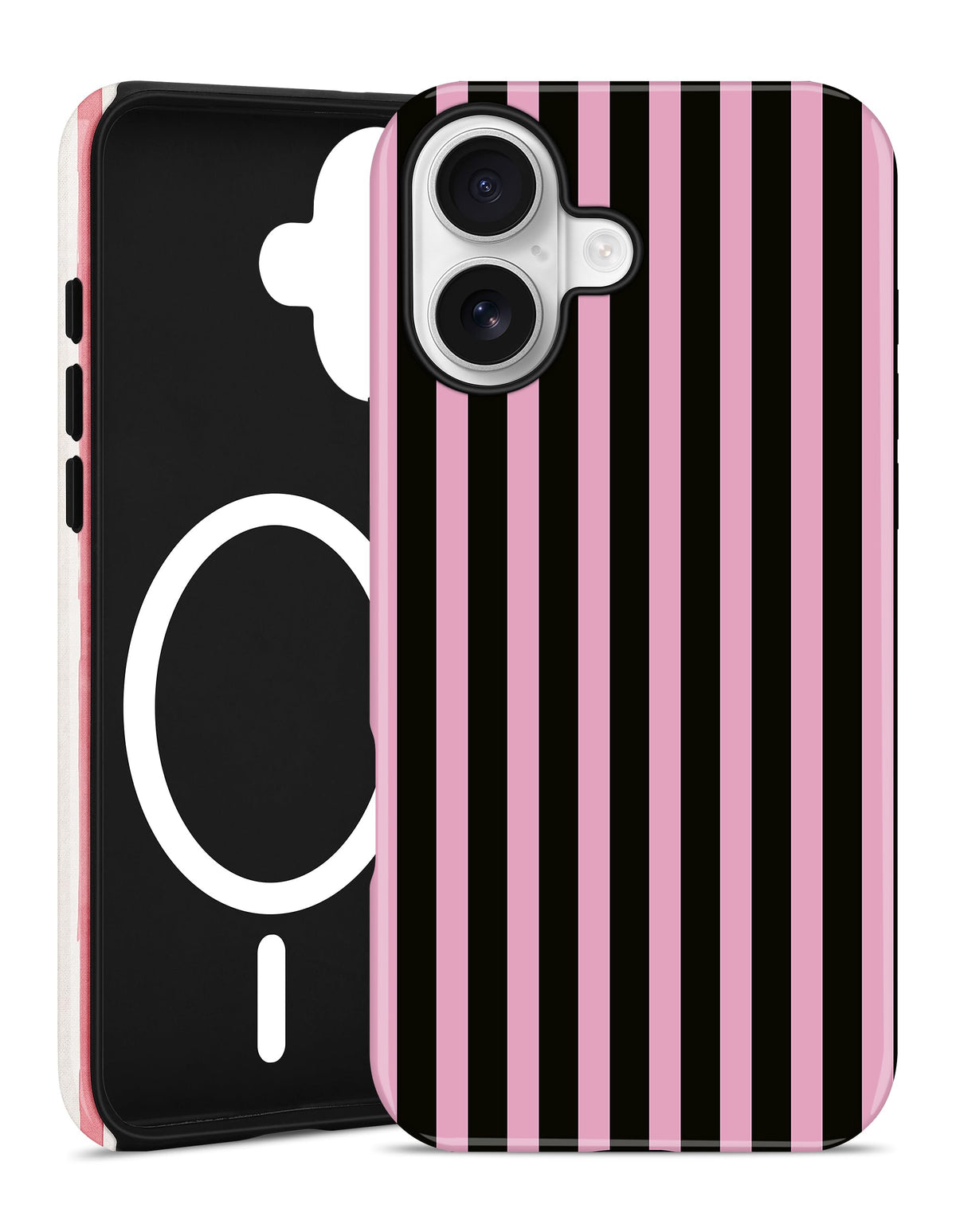 Magnetic Striped Phone Case for iPhone 17, Navy Blue