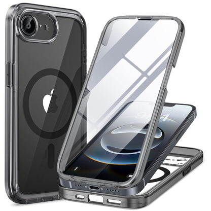 Miracase Magnetic for iPhone 15 Pro Max Case 6.7'' [Compatible with Magsafe] Full-Body Drop Proof Bumper Phone Case for iPhone 15 Pro Max with Built-in 9H Tempered Glass Screen Protector,Black
