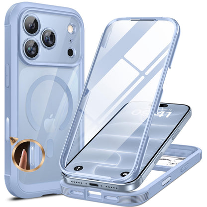 Miracase Magnetic for iPhone 15 Pro Max Case 6.7'' [Compatible with Magsafe] Full-Body Drop Proof Bumper Phone Case for iPhone 15 Pro Max with Built-in 9H Tempered Glass Screen Protector,Black