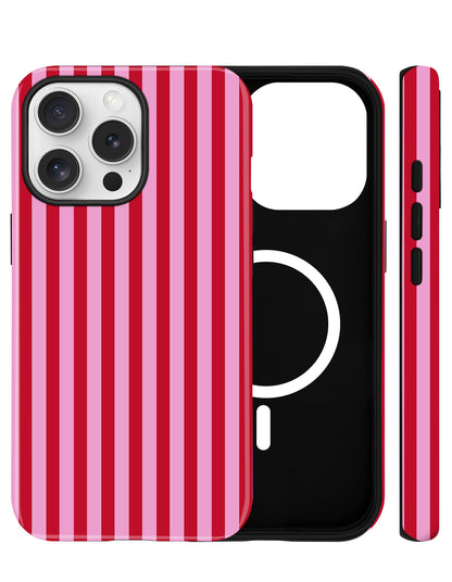 Magnetic Striped Phone Case for iPhone 17, Navy Blue
